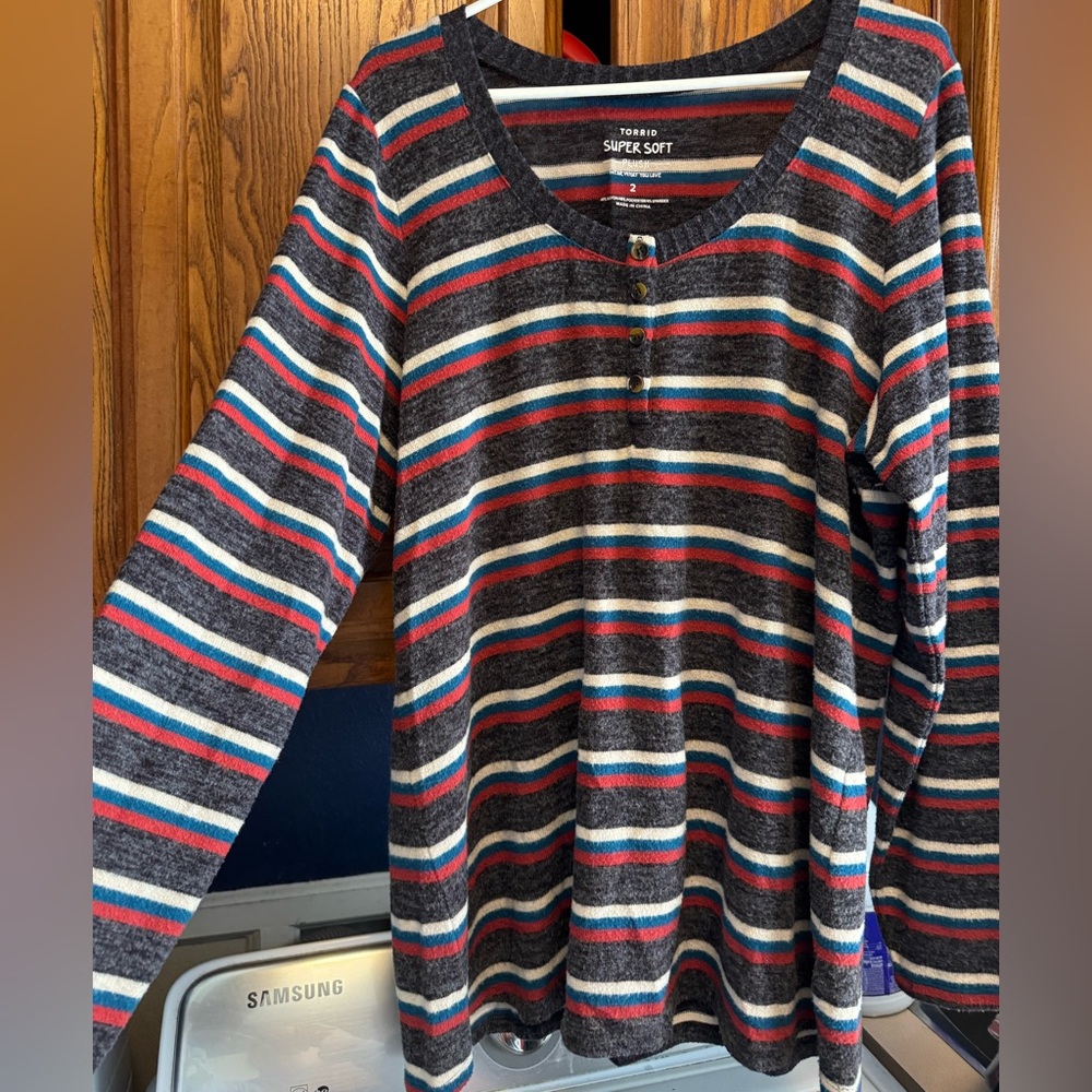 Torrid Super Soft Striped Henley